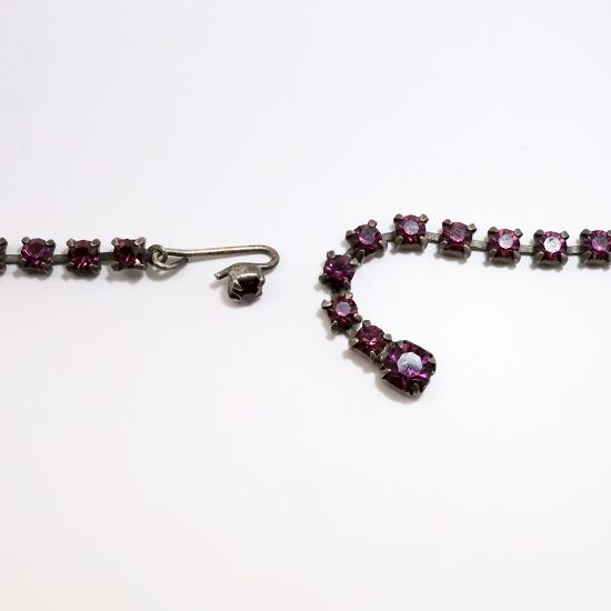 Picture of Vintage Signed Regency Purple & Aurora Borealis Rhinestone Necklace & Earring Set