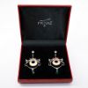 Picture of Franz Porcelain 'Peacock Splendor' Earrings in Original Box