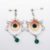 Picture of Franz Porcelain 'Peacock Splendor' Earrings in Original Box