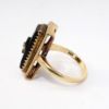 Picture of Antique 10k Yellow Gold, Black Enamel & Onyx Ring with Diamond Accent