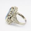 Picture of Antique Art Deco Era 14k White Gold Filigree & Blue Synthetic Spinel Ring with Gray Seed Pearl Accents