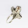 Picture of Antique Art Deco 14k White Gold Filigree Flip Ring, Cameo on One Side, Synthetic Emeralds on the Other