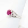 Picture of Antique Art Deco 10k White Gold Filigree & Ruby Solitaire Ring