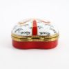 Picture of Limoges Porcelain Heart Shaped Chocolate Trinket Box with Surprise Truffles Inside by Pierre Arquie 