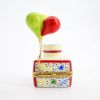 Picture of Limoges Porcelain 'Happy Birthday' Cake & Balloons Trinket Box with Surprise Heart Inside