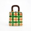 Picture of Limoges Porcelain Holiday Tartan Purse Trinket Box with Surprise Lipstick Inside 