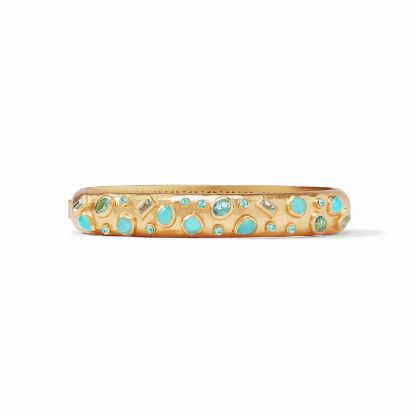 Picture of Julie Vos - Mosaic Hinge Bangle In Iridescent Bahamian Blue