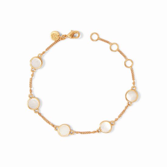 Picture of Julie Vos - Valencia Delicate Bracelet with Mother Of Pearl Stations