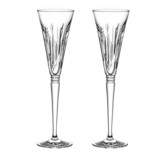 Picture of Waterford - Pair Of Winter Wonders Midnight Frost Toasting Flutes