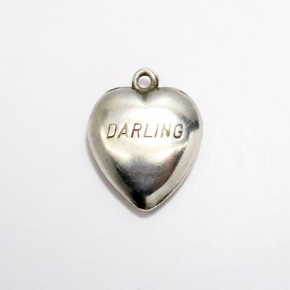 Picture of Vintage Sterling Silver 'Darling' Puffy Heart Charm