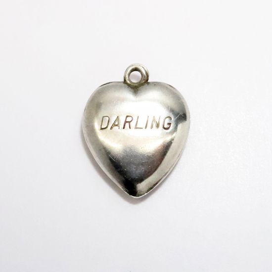 Picture of Vintage Sterling Silver 'Darling' Puffy Heart Charm