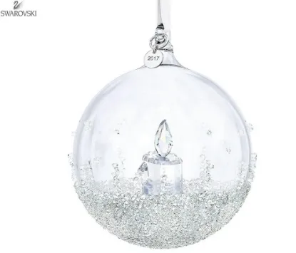 Picture of Swarovski Christmas Ball 2017 With Candle Inside Crystal Ornament 