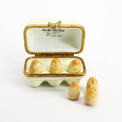 Picture of Limoges France Carton of Loose Brown Eggs Trinket Box