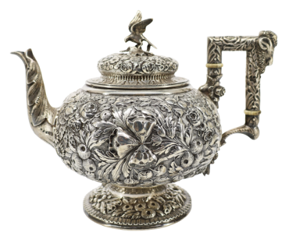 Picture of Antique Baltimore Sterling Silver Co. Repousse Teapot