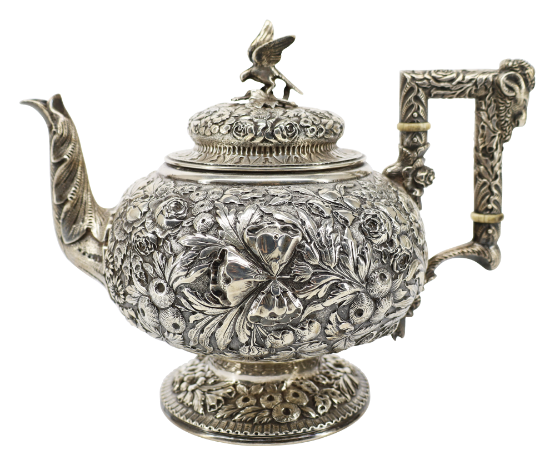 Picture of Antique Baltimore Sterling Silver Co. Repousse Teapot