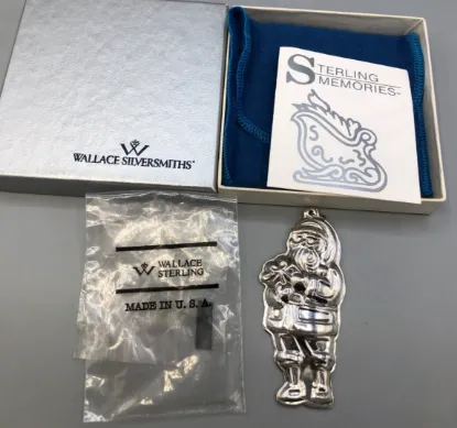 Picture of Wallace Memories Sterling Silver "Santa" Ornament, with Box