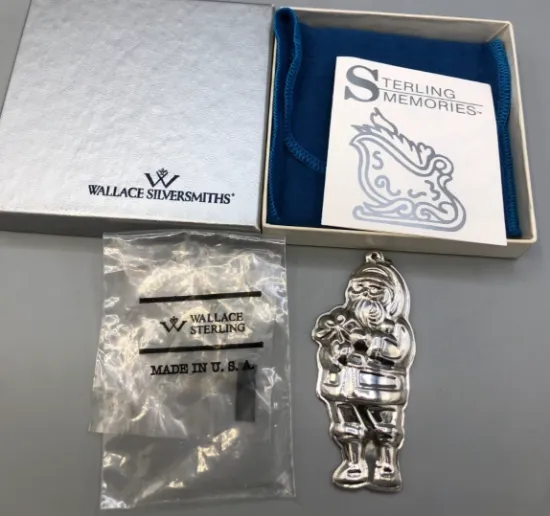 Picture of Wallace Memories Sterling Silver "Santa" Ornament, with Box
