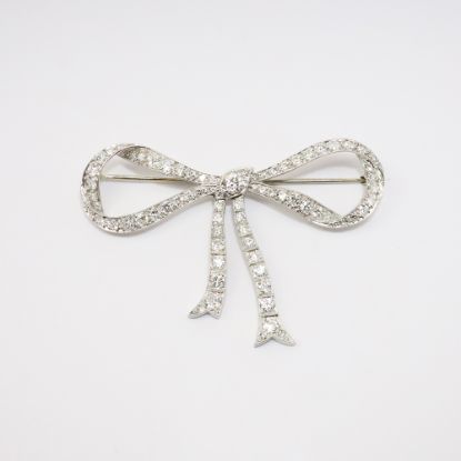 Picture of Art Deco Platinum Diamond Bow Brooch 