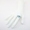 Picture of 14k White Gold Blue Topaz & Diamond Ring 