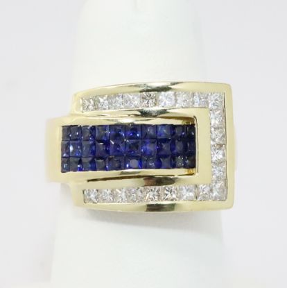 Picture of 14k Yellow Gold Sapphire & Diamond Ring 