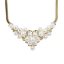 Picture of 14K Yellow Gold Cultured Pearl & Diamond Bib Necklace