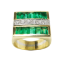 Picture of 18k Yellow Gold & Platinum Emerald & Diamond Large Rectangular Fashion Ring