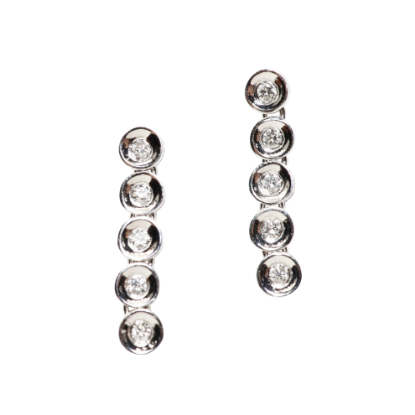 Picture of 18k White Gold & Diamond Dangle Earrings