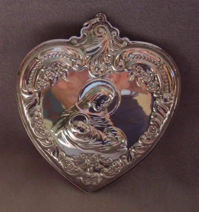 Picture of Wallace - 1993 Grand Baroque Madonna & Child Heart Ornament With Box