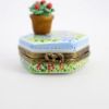 Picture of Limoges Porcelain Potted Plant in Garden Trinket Box  with Surprise Butterfly Inside