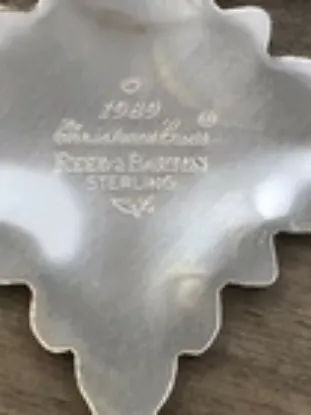 Picture of Reed & Barton Sterling Silver 1989 Annual Christmas Cross Ornament