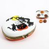 Picture of Limoges Porcelain Silhouetted Witch with Potion & Familiar Trinket Box with Surprise Halloween Candy Inside