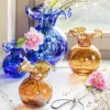 Picture of Vietri Hibiscus Glass Small Bud Vase - Brown Tortoiseshell