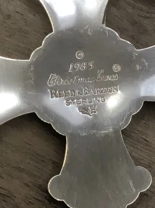 Picture of Reed & Barton Sterling Silver 1985 Annual Christmas Cross Ornament