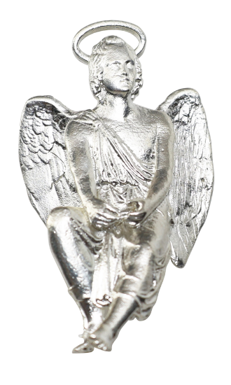 Picture of Seated Angel Sterling Silver Ornament by Morini Cacciari Silversmiths