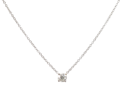 Picture of 18k White Gold Diamond Solitaire Necklace 
