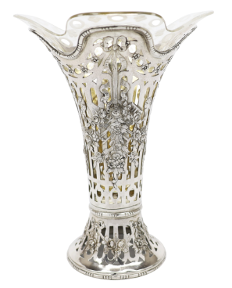 Picture of 1891-1919 .800 Hanau, Germany Silver Vase with Glass Liner by Georg Roth & Co.