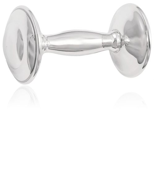 Picture of Sterling Silver Classic Plain Barbell Rattle