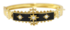 Picture of Victorian/Edwardian Era 14k Gold, Black Enamel, Seed Pearl & Old European Cut Diamond Bracelet