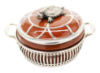 Picture of Rare Pair of Turtle Soup Ramekins with Sterling Silver Lids and Miniature Turtle Finials, Circa 1874–1909