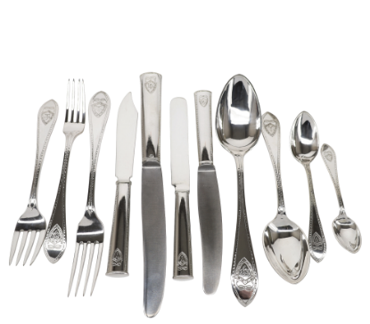 Picture of Antique 65pc Silver Russian Flatware Set by Hermann Bank