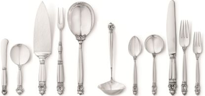 Picture of New Georg Jensen 'Acorn' 66-Piece Dinner Size Set