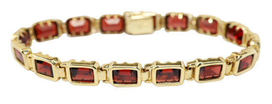 Picture of 14k Yellow Gold & Garnet Bracelet 