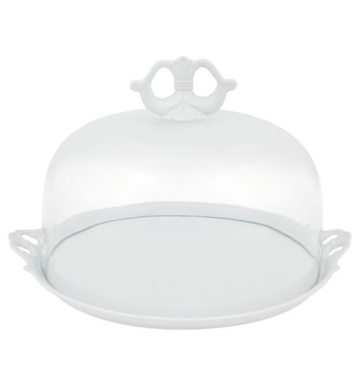 Picture of Vista Alegre Boliera White Covered Cake Plate