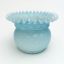 Picture of Antique Fenton Blue Cased Glass Vase with Diamond Quilted Pattern