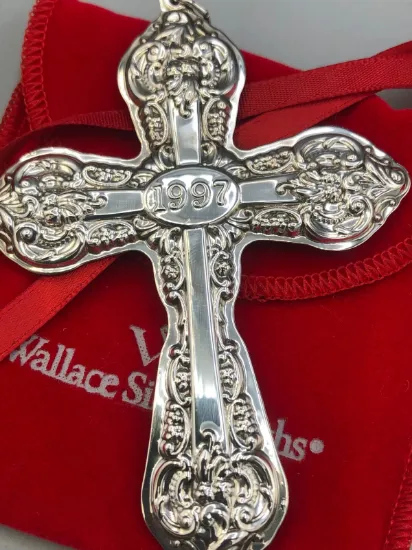 Picture of Wallace 1997 Grande Baroque Sterling Silver Cross Ornament
