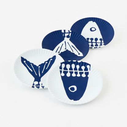Picture of One Hundred 80 Degrees Heads or Tails set of 4 Melamine Plates