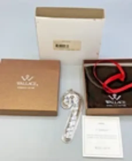 Picture of Wallace 2008 Grande Baroque Candy Cane Ornament Sterling Silver, gently used with box