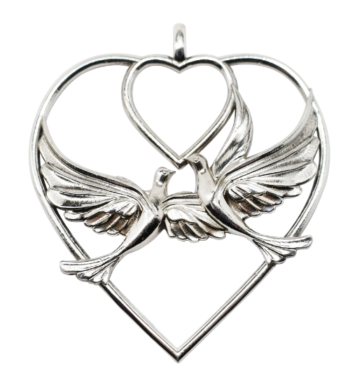 Picture of 12 Days of Christmas, Two Turtledoves Sterling Silver Ornament by Morini Cacciari Silversmiths