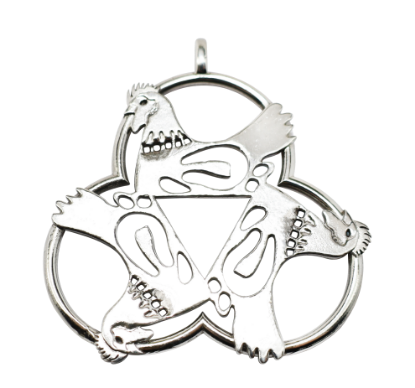 Picture of 12 Days of Christmas, Three French Hens Sterling Silver Ornament by Morini Cacciari Silversmiths