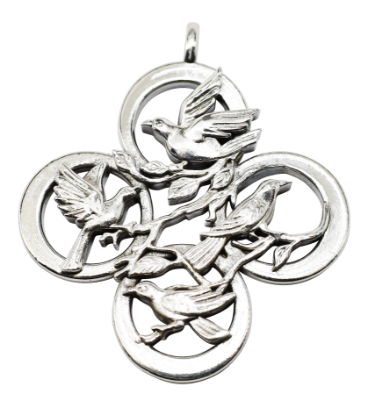Picture of 12 Days of Christmas, Four Calling Birds Sterling Silver Ornament by Morini Cacciari Silversmiths